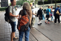 Boarding the bus for the pre-convention trip