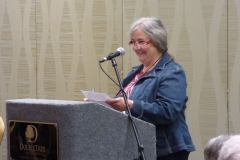 Norah Otto calling the role of chapters at lunch