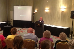 Dale Martens leading the evening GHA meeting and program