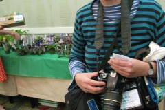 Lena Klintberg enjoying all the activity at plant sales opening night