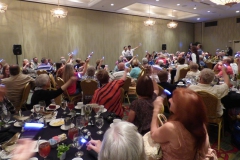 Attendees waving their light sticks as Wen Fang sings