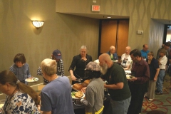 Buffet line at the Saturday luncheon