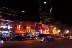 Night scene of downtown Nashville as the convention attendees walked back to the hotel to pack up