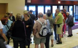 Gathering in the side lobby for the pre-convention trip Gathering in the side lobby for the pre-convention trip