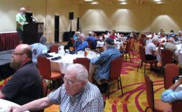 Judges Chair Bob Clark giving judging instructions at the breakfast