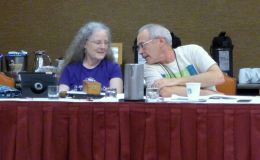 Incoming president Julie Mavity-Hudson and outgoing president Paul Susi