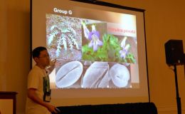 Student Hong Xin presenting his program on Primulina in South China