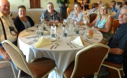 (from left) Albert and Linda Hall, Nancy Weinberger, Susan Bradford, Cindy Eastman and Ron Heisler