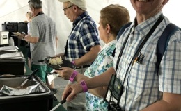 Paul Susi, Marilyn Heinrich and Stephen Maciejewski (Conservation Co-Chairperson) taking a lunch break
