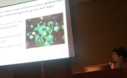 Qiu Zhi-Jing presenting on conservation of petrocosmeas in China Qiu Zhi-Jing presenting on conservation of petrocosmeas in China