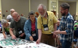 Edna Alexander, Winston Gorestsky, Dee and Bob Stewart decide on door prizes with advice from Brandon Erikson Edna Alexander, Winston Gorestsky, Dee and Bob Stewart decide on door prizes with advice from Brandon Erikson