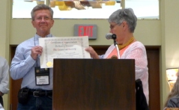 Elizabeth Varley presenting Stephen Maciejewski with an Award of Appreciation Elizabeth Varley presenting Stephen Maciejewski with an Award of Appreciation