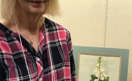 Connie Rowley with her award-winning arts needlework entry