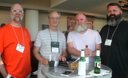 First-time attendees Douglas Brull, Charles Huston, Matthew Luken, Emmet Byrne