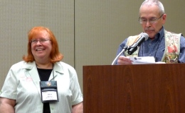 Dale Martens receives her award for Runner-up to Horticulture Sweepstakes