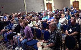 The audience listening intently
