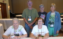 Silent auction volunteers Doris Brownlie, Dell Sherk, Molly Schneider, Elizabeth Varley, Betsy Gottshall