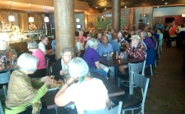 Casual conversation at Nosh winding down after the convention activities