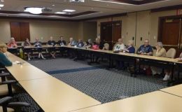 Late evening board discussion about future conventions