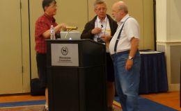Rick Fadden, Stephen Maciejewski, and Ron Myhr setting up