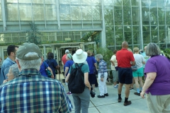 Tour group entering the conservatory