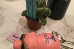Flying Pig table favor at dinner