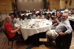 Students and parents at lunch
