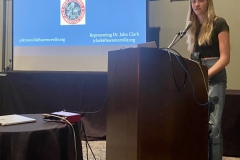 Student Jane Atkinson presenting her program
