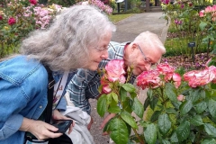 Julie Mavity-Hudson and Randy Baron enjoying the fragrances