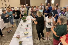 Judy Zinni leading off the flower show review for judges and clerks