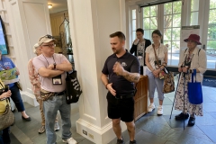 Jayton Howard, Conservatory Horticulturist, welcoming our group