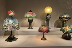 Tiffany lamps on display