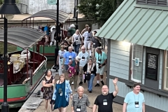 Disembarking from the canal boats