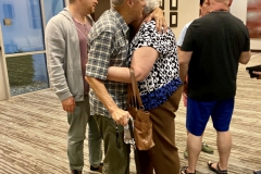 Final hugs and goodbyes in the hotel lobby