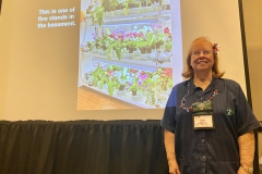 Dale Martens presenting her mini-program on the INSV virus