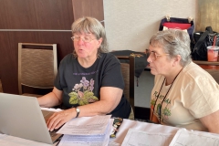 Karyn Cichocki (left) leading the Entries team with Judi DuPont