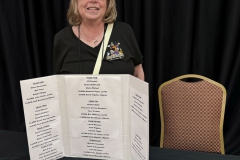 Judges and Clerks Chair Judy Niemira with judging team assignments