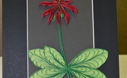 Paper Quilling design of Petrocodon coccineus exhibited by Jean Chin